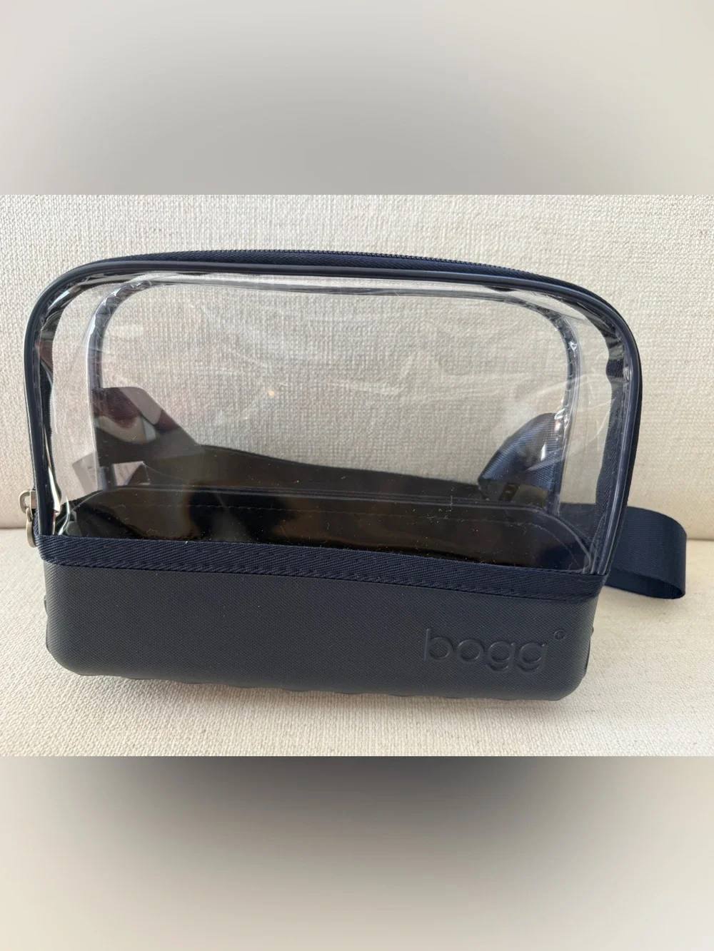 New With Tags Bogg Stadium Crossbody or Belt Bag, Navy & Clear, Stadium Approved